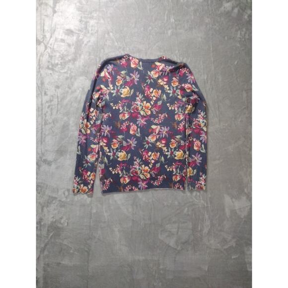 Neiman Marcus Cashmere Silk Sweater Women Sz Small Floral Button Up Long Sleeve - Picture 2 of 9